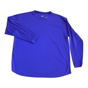 Nike Dry Fit Long Sleeve Shirt Men's 3XL Purple Athletic Lightweight Workout